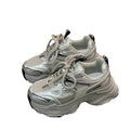 Black chunky platform sneakers for women, autumn/winter 2026 new collection, petite height increasing casual athletic shoes, soft sole fleece-lined women's footwear