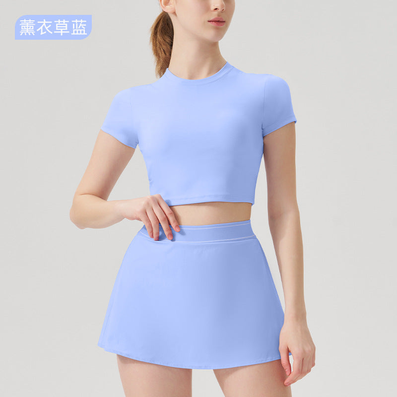 new arrivalcasual sports intimatesfashion tape tennis skirt suit running sports yoga suit fitness suit