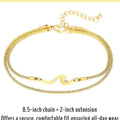 fashion wavy double-layer starry sky 14k gold plated anklet - high-end versatile couple's jewelry