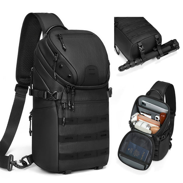 Off-road men's breast bag, tactical shoulder bag, outdoor sports waterproof messenger bag, large-capacity new casual men's backpack