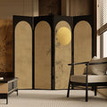 New chinoiserie screen foldablemovable living room entrance tea room bedroom bedside folding screen bamboo moon