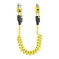 65w fast charging retractable coiled data cable, 2-in-1/4-in-1 car charger cable, compatible with apple and huawei fast charging