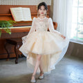 Flower girl dress kids princess dress host piano performance classygirl catwalk trailing skirt swallowtail cross-border
