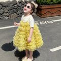 Girls'  dress - kids' sundress cake dress - baby birthday party chic girl princess dress - korean style long dress