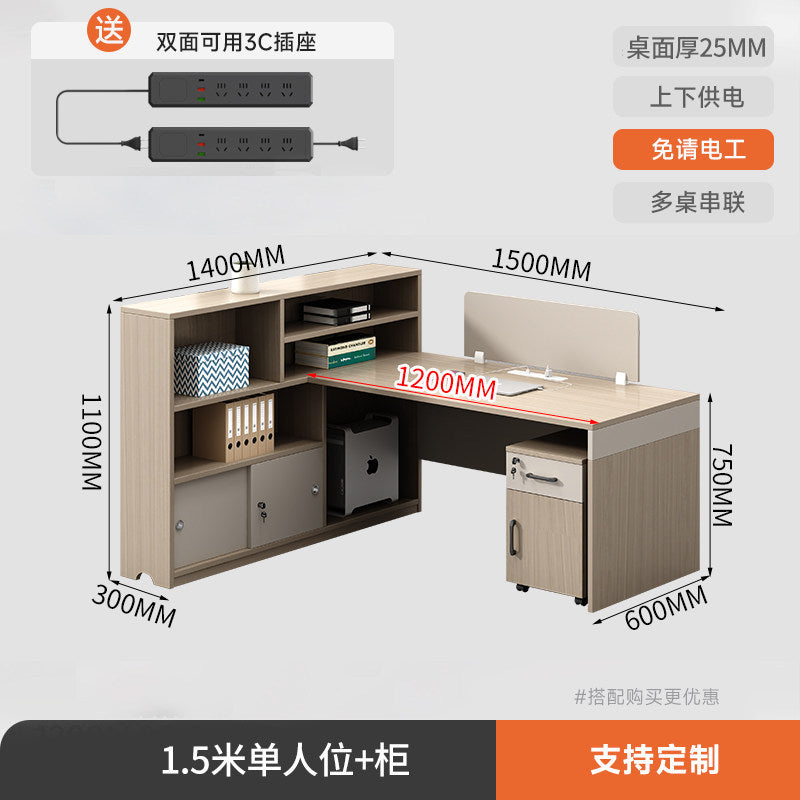 Saint li casual modern staff desk and chair combination office financial screen partition employee slot booth