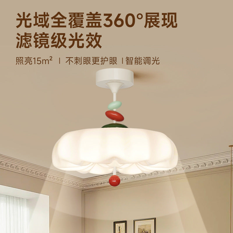 French Cream Wind Eye Protection Bedroom Chandelier Bauhaus Minimalist Modern Romantic Bedroom Ceiling Light Zhongshan Lighting