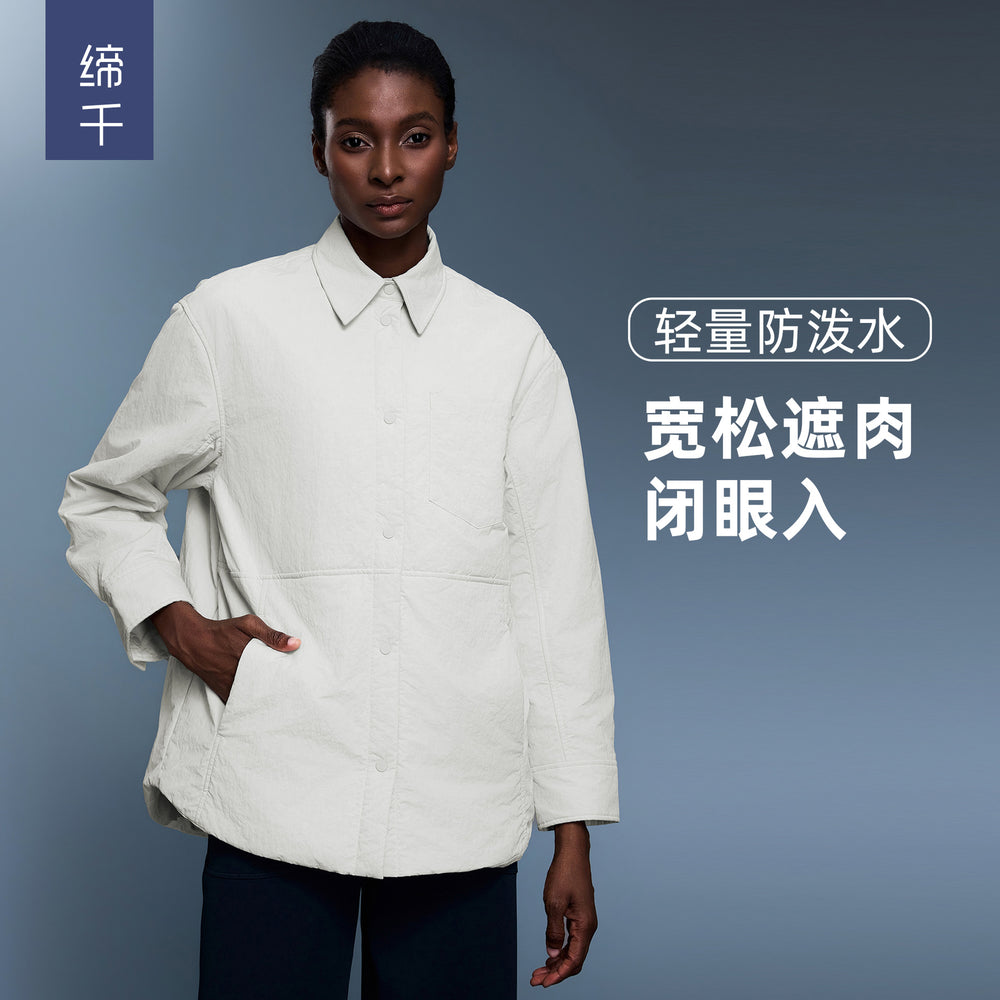 Lapel shirt cotton clothing women's fall and winternew arrivalcasualeasiest for matchthickenedheattechjacketcasualtopsoutweard25123