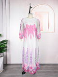 printed chiffon maxi dress  dress plus size women's fashion european and american style