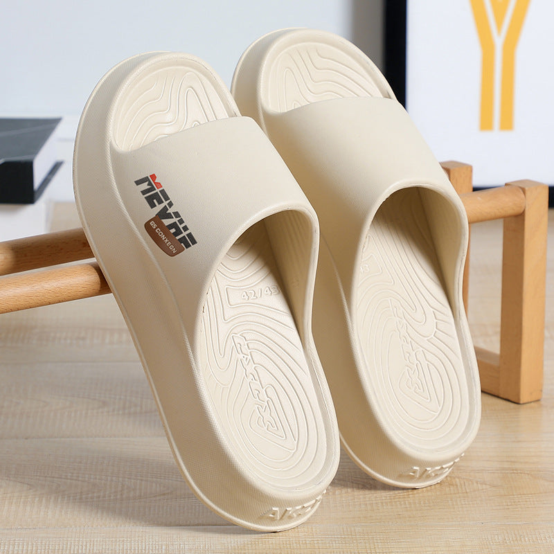 2026 indoor and outdoor home slippers men's season outer wear thick sole non-slip shit feeling eva outing popular basketball