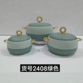 Food warmer hot selling 3pcs foreign trade thermal box 1l-2l-3.5l /set gold handle item number 2408