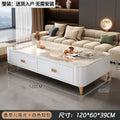 [no installation required] 120 chanel slate + white cabinet gold airplane leg coffee table