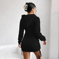 fashionexportfall and winternew arrivalhoodedlong sleevessweatshirt hip-hugging dressk-style