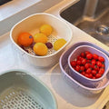 Double-layer new arrival drain vegetable basket fruit plate fruit living room plastic vegetable basket basket for home kitchen thickened