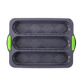 New in stock silicone bench three-slot baguette bread baking pan diamond grid cake mold for home dyi baking