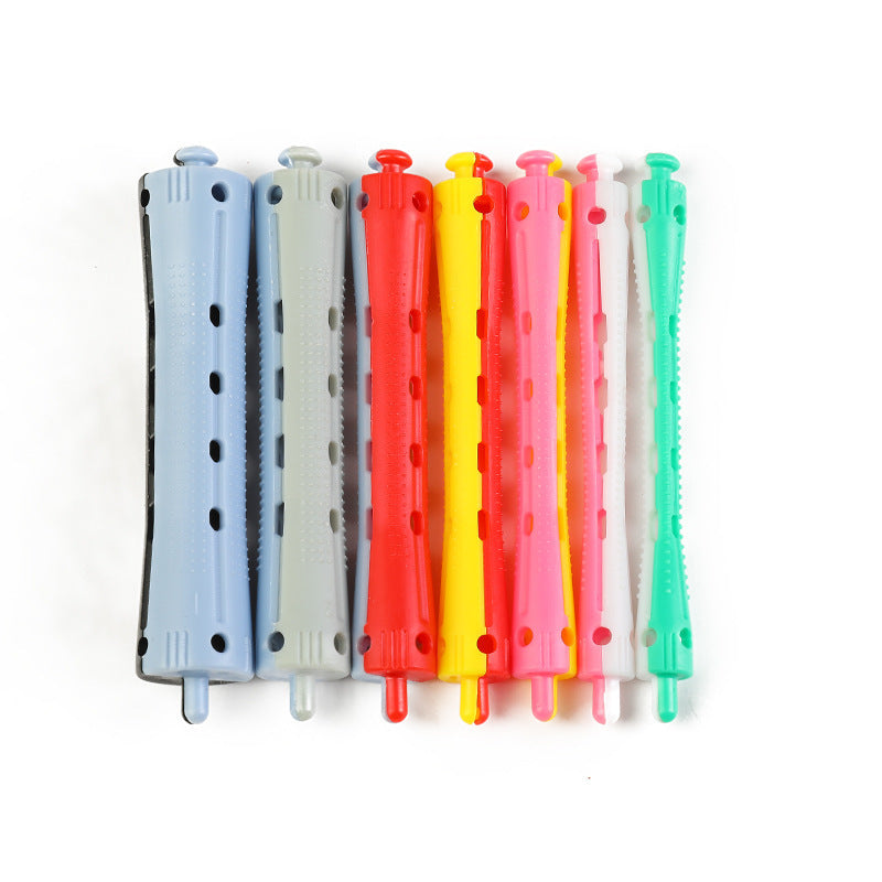 Cross-border hot-selling two-color ironing plastic ironing bar perm styling hair cutting tool with hair salon utensils curling iron wholesale