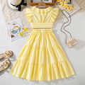 European and american style girls' clothing for export:  spring/summer new arrivals - casual striped flutter sleeve cropped top and skirt set