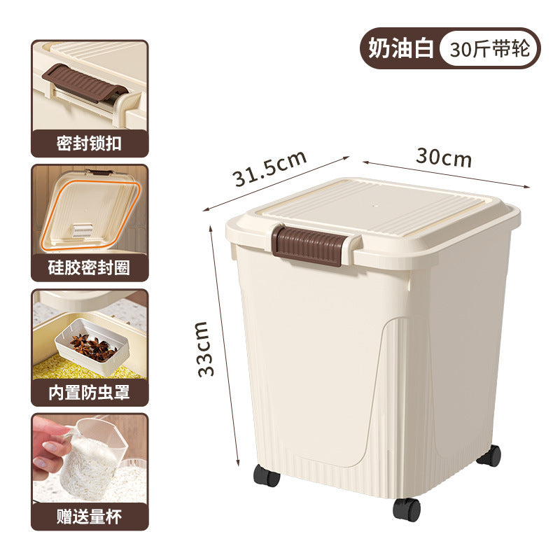 Storage tank for multigrain flour bucket 5kg 10kg Food grade rice tank Sealed insect-proof and moisture-proof 25kg Household rice bucket
