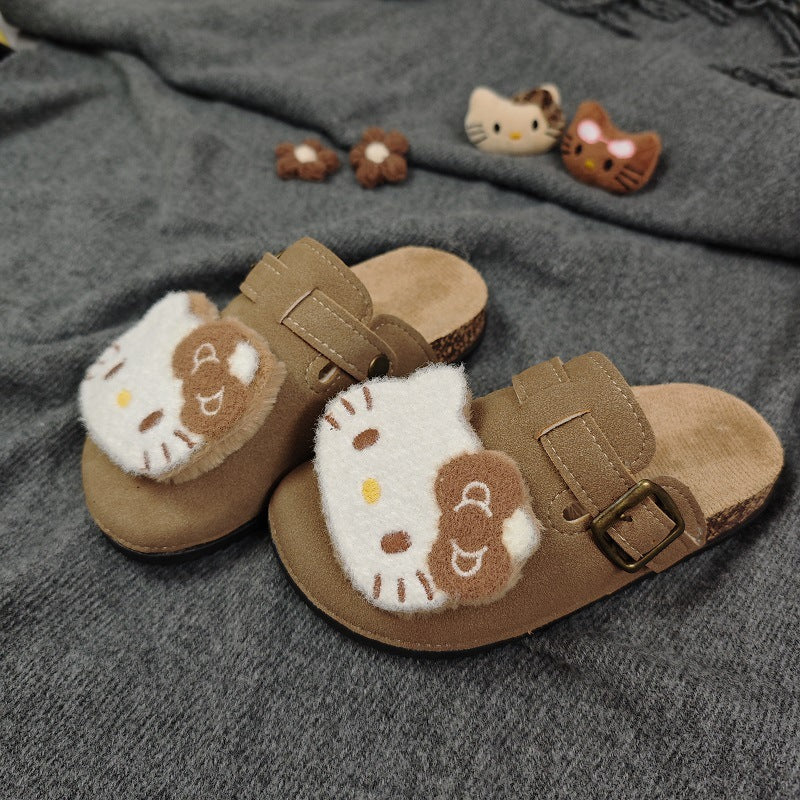 Family birkenstock outwear 2026 spring autumcute cartoon big childrenkids birkenstock shoes toe outwear half slippers women