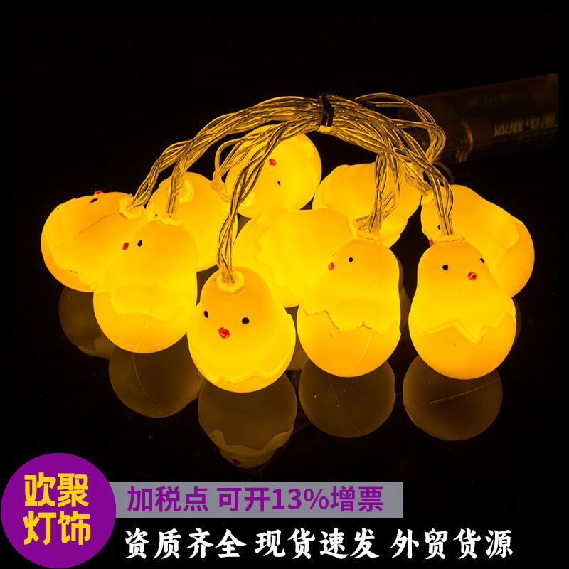 hot Easter eggshell chick light string cute duck children's room decorative lights flash wholesale