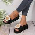 plus sizesummernew arrival home indoor and outdoor foam slippers women's platform heel sandals casual beach shoes