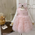 Girls' dress  winter pink children's performance princess dress toddler & little girl bowknot gown