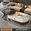 Coffee table living room for homeaccessible luxury oval modern casual type popular glass small tea table slate small apartment accessible luxury