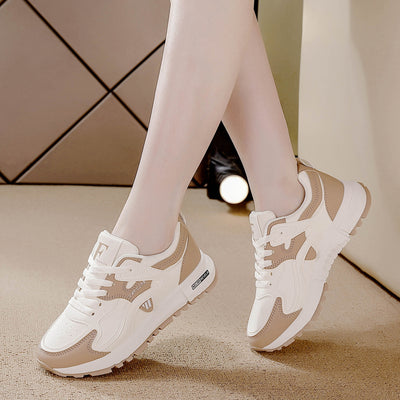 2025 fashion all-season new argan shoes women's wear-resistant athletic shoes leather breathable korean style versatile casual chunky sneakers
