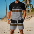 men's short-sleeve and shorts set, casual sportswear set, 3d printed cross-border hot seller, dropshipping available