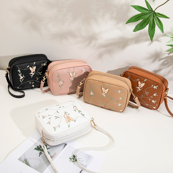 Women's bag embroidered butterfly camera bag  wholesale 2024 summer and autumn new personalized single shoulder oblique span change small bag
