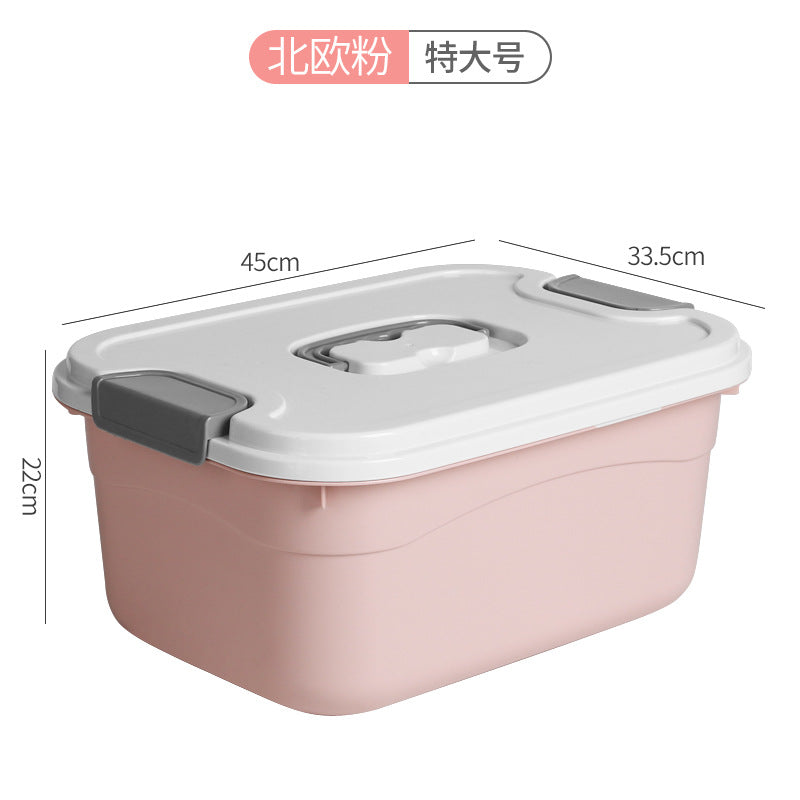 Storage Box Plastic Clothes Organizing Box Covered Portable Storage Box Extra Large Household Toys Snack Storage Box