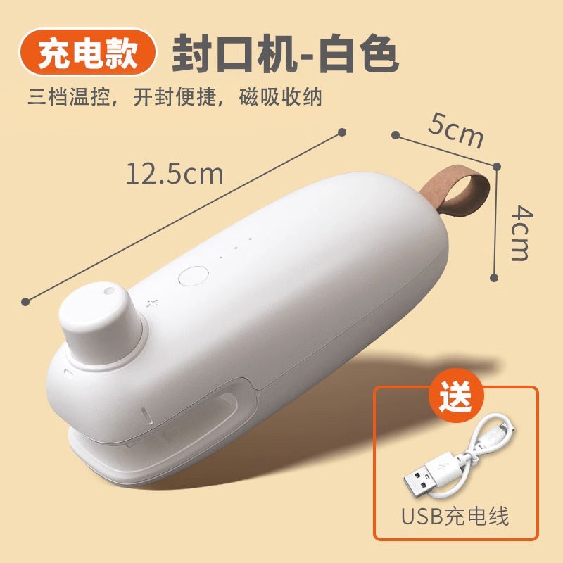 Small usb rechargeable mini sealer - all-in-one portable food bag sealer for snacks
