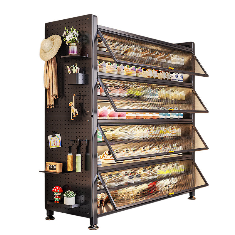 Steel shoe cabinet for home door storage cabinet all-in-one wall-mounted large-capacity multi-layer storage cabinet entrance entrance shoe rack