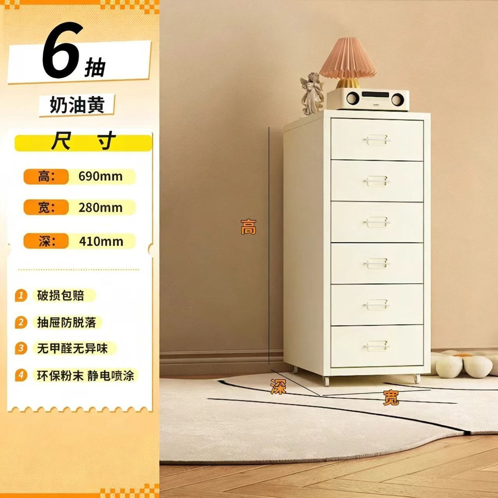 Haiermo cream style eight drawer cabinet movable desk under drawer cabinet living room bedroom room storage dopamine popular