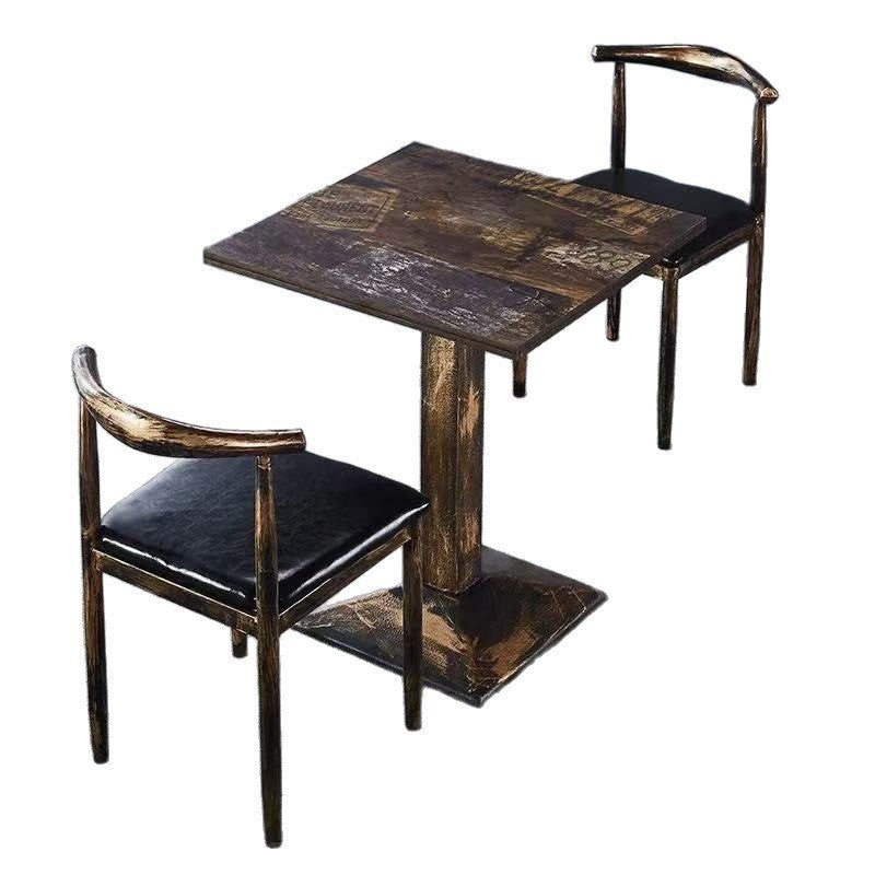 Commercial retro dining table set for restaurants, cafeterias, bbq outlets, and fast food chains - ideal for desserts, snacks, and milk tea