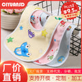 Baby products 0-3 years old crystal velvet u-shaped waterproof snap button saliva towel baby eating bib bib toddler rice bag