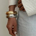 Plain bracelet wholesale fashion cross-border autumn and winter jewelry women's exaggerated glossy opening spring alloy bracelet bracelet