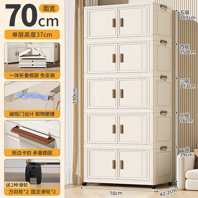 Younai Shelf Household Baby Children's Locker Clothes Toy Organizing Cabinet Free Installation Folding Storage Cabinet
