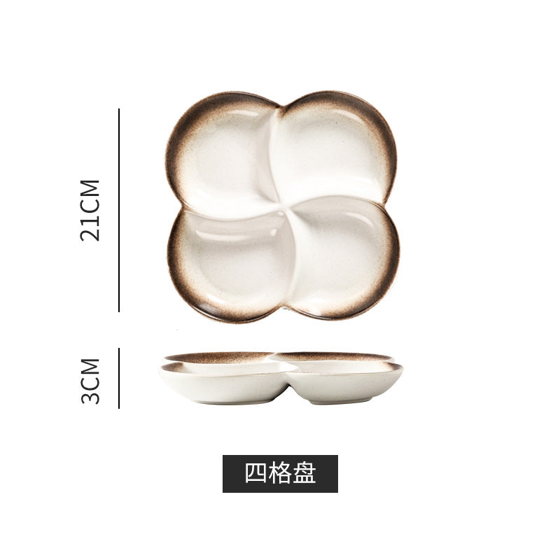 Japanese retro dessert plate - stylish & practical for home use - perfect for single servings, breakfast, snacks, and desserts