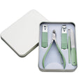 Macaron green 5-piece manicure set (nail clippers * 2 + steel nail file + earwax removal tool + cuticle nippers)