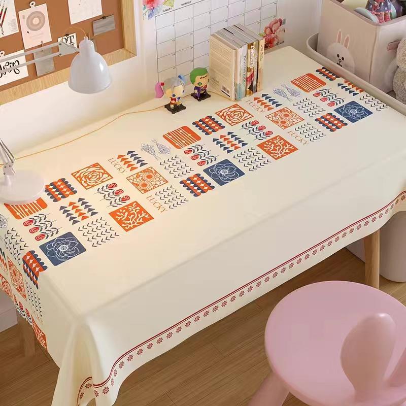 Waterproof and oil-proof pvc tablecloth, easy to clean, heat-resistant, soft glass dining table mat, light luxury high-end coffee table pad, tabletop cloth