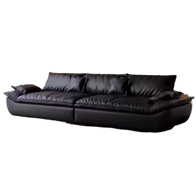 Italian normcore cat claw leather sofa small apartment living room casual modern single multi-person straight row sailboat sofa