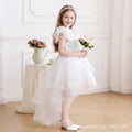 Flower girl wedding dress evening dress tail girl catwalk princess dress fashion little girl birthday tutu cross-border in stock