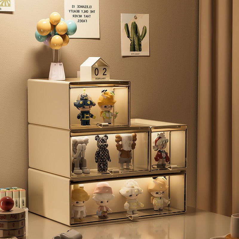 Figure display box Blind box Household drawer type dust-proof storage display box Transparent POP MART storage box