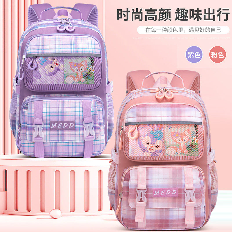 New primary school schoolbag female cute, lightweight, spine protection, large-capacity children's backpack wholesale for grades 1-6