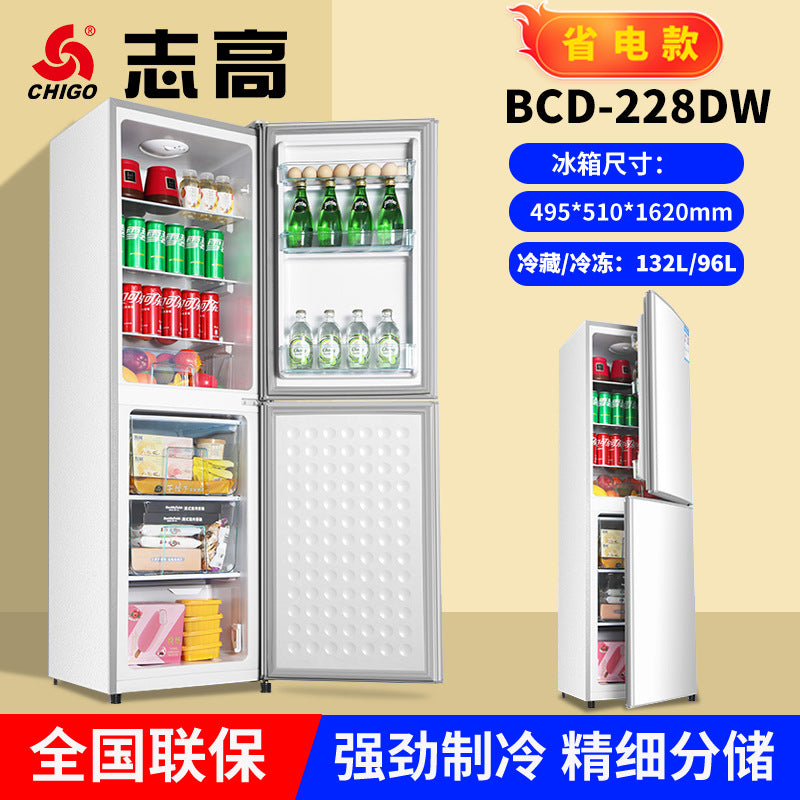 Chigo engineering procurement refrigerator specifications freezer refrigerator double door for homeexport small refrigerator factory wholesale