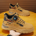 Men's 2025 swivel buckle wear-resistant athletic casual shoes, thick-soled height-increasing work shoes, fashionable trendy martin boots for men