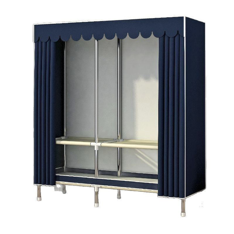 Simple wardrobe assembly steel pipe thickenedthickened home rental bedroom fabric steel frame storage steel pipe wardrobe