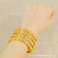 Wholesale middle eastern women's floral hollow-out design bangle dubai gold-plated luxury bracelet
