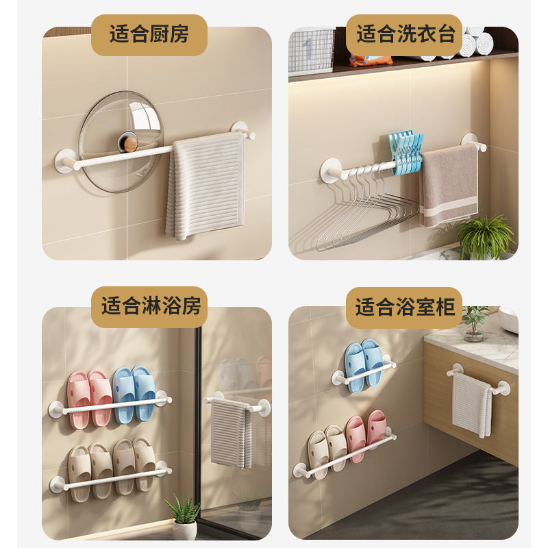 White bathroom slipper rack toilet non-punching space aluminum toilet wall-mounted drain rack shoe storage rack
