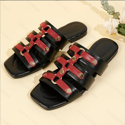 2025 new flat retro roman sandals and slippers - women's comfortable high-end flat heel slippers for wholesale
